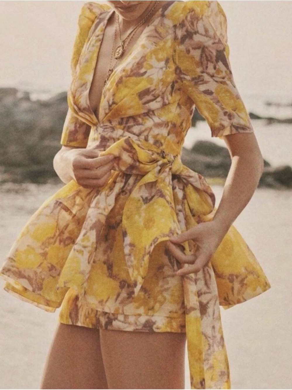 Zimmermann Floral Bow Mini Dress
